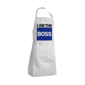 I am the Boss, Adult Chef Apron (with sliders and 2 pockets)