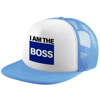 I am the Boss, Καπέλο Soft Trucker με Δίχτυ Γαλάζιο/Λευκό