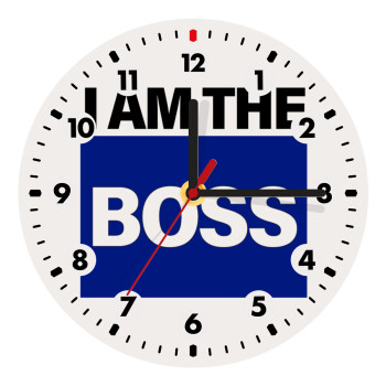 I am the Boss, Wooden wall clock (20cm)