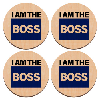 I am the Boss, ΣΕΤ x4 Σουβέρ ξύλινα στρογγυλά plywood (9cm)