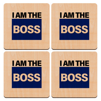 I am the Boss, ΣΕΤ x4 Σουβέρ ξύλινα τετράγωνα plywood (9cm)