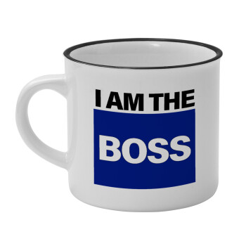 I am the Boss, Κούπα κεραμική vintage Λευκή/Μαύρη 230ml