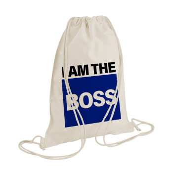 I am the Boss, Backpack bag GYMBAG natural (28x40cm)