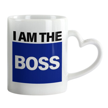 I am the Boss, Mug heart handle, ceramic, 330ml