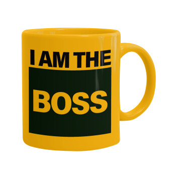 I am the Boss, Κούπα, κεραμική κίτρινη, 330ml (1 τεμάχιο)
