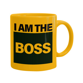 I am the Boss, Κούπα, κεραμική κίτρινη, 330ml