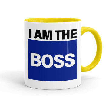 I am the Boss, Mug colored yellow, ceramic, 330ml