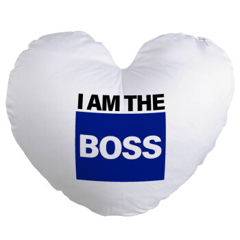 I am the Boss, Μαξιλάρι καναπέ καρδιά 40x40cm περιέχεται το  γέμισμα