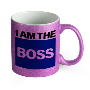 I am the Boss, Κούπα Μωβ Glitter που γυαλίζει, κεραμική, 330ml