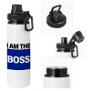Metal water bottle with safety cap, aluminum 850ml