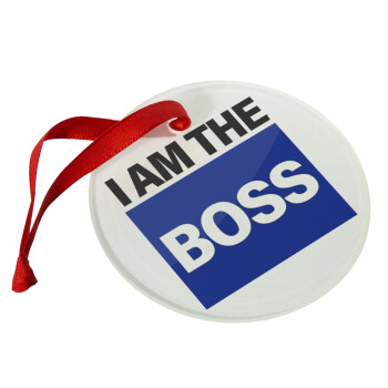 I am the Boss, Christmas ornament glass 9cm