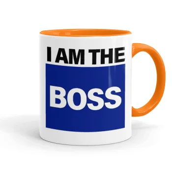 I am the Boss, Mug colored orange, ceramic, 330ml