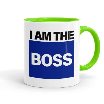 I am the Boss, Mug colored light green, ceramic, 330ml