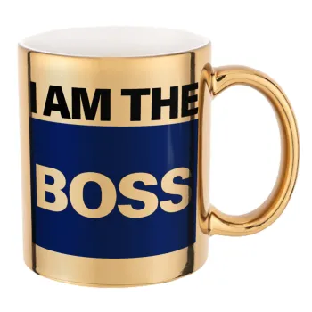 I am the Boss, Mug ceramic, gold mirror, 330ml