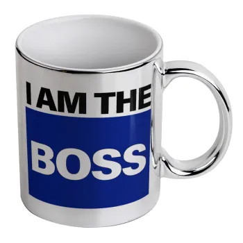 I am the Boss, Κούπα κεραμική, ασημένια καθρέπτης, 330ml