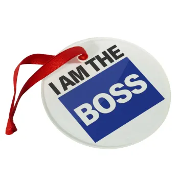 I am the Boss, Christmas ornament glass 9cm