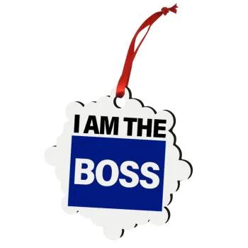 I am the Boss, Christmas ornament snowflake wooden 7.5cm