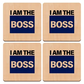 I am the Boss, ΣΕΤ x4 Σουβέρ ξύλινα τετράγωνα plywood (9cm)
