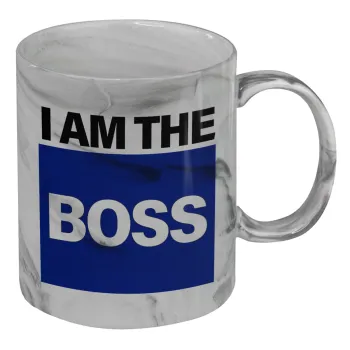 I am the Boss, Κούπα κεραμική, marble style (μάρμαρο), 330ml
