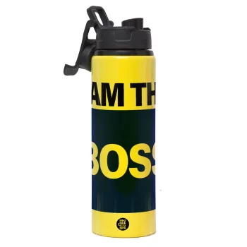 I am the Boss, Μεταλλικό παγούρι νερού με καπάκι ασφαλείας, αλουμινίου 850ml