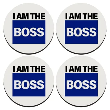 I am the Boss, ΣΕΤ 4 Σουβέρ ξύλινα στρογγυλά (9cm)