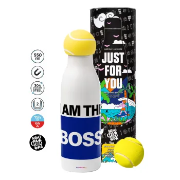 I am the Boss, Μπάλα τένις μεταλλικό παγούρι θερμός, διπλού τοιχώματος, 550ml