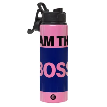 I am the Boss, Μεταλλικό παγούρι νερού με καπάκι ασφαλείας, αλουμινίου 850ml