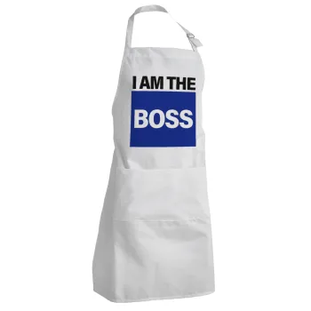 I am the Boss, Adult Chef Apron (with sliders and 2 pockets)