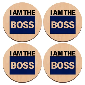 I am the Boss, ΣΕΤ x4 Σουβέρ ξύλινα στρογγυλά plywood (9cm)