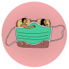 Couple in bed, Mousepad Στρογγυλό 20cm