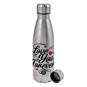 Love you forever, Metallic water bottle, stainless steel, 750ml