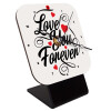 Love you forever, Επιτραπέζιο ρολόι ξύλινο με δείκτες (10cm)