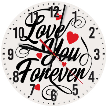 Love you forever, Ρολόι τοίχου ξύλινο (30cm)