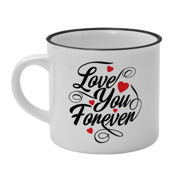 Love you forever, Κούπα κεραμική vintage Λευκή/Μαύρη 230ml