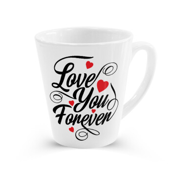 Love you forever, Κούπα κωνική Latte Λευκή, κεραμική, 300ml