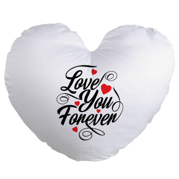 Love you forever, Μαξιλάρι καναπέ καρδιά 40x40cm περιέχεται το  γέμισμα