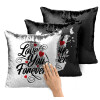 Μαξιλάρι καναπέ Μαγικό Μαύρο με πούλιες 40x40cm περιέχεται το γέμισμα