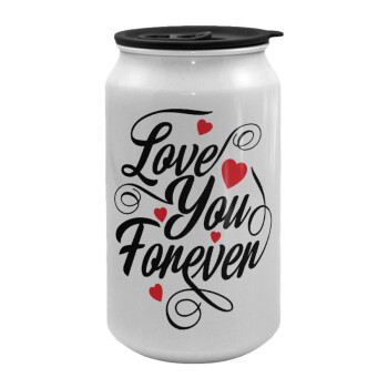 Love you forever, Κούπα ταξιδιού μεταλλική με καπάκι (tin-can) 500ml