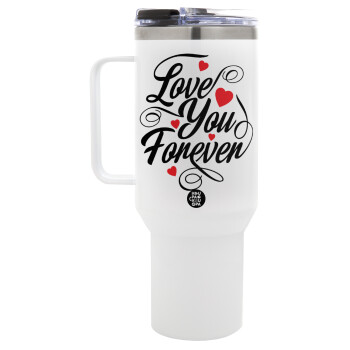 Love you forever, Mega Tumbler με καπάκι, διπλού τοιχώματος (θερμό) 1,2L