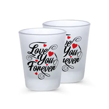 Love you forever, Σφηνοπότηρα γυάλινα 45ml του πάγου (2 τεμάχια)