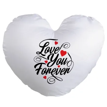 Love you forever, Μαξιλάρι καναπέ καρδιά 40x40cm περιέχεται το  γέμισμα