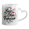 Mug heart handle, ceramic, 330ml