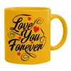 Ceramic coffee mug yellow, 330ml