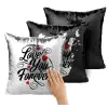 Μαξιλάρι καναπέ Μαγικό Μαύρο με πούλιες 40x40cm περιέχεται το γέμισμα