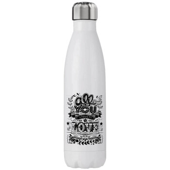 All you need is love, Stainless steel, double-walled, 750ml