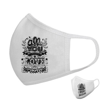 All you need is love, Μάσκα υφασμάτινη υψηλής άνεσης παιδική (Δώρο πλαστική θήκη)