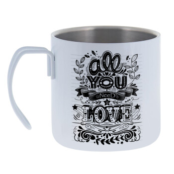 All you need is love, Mug Stainless steel double wall 400ml