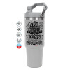 GREY color, 890ml (30oz) stainless Steel Tumbler with Handle