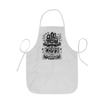 All you need is love, Ποδιά Σεφ ολόσωμη κοντή  Παιδική (44x62cm)