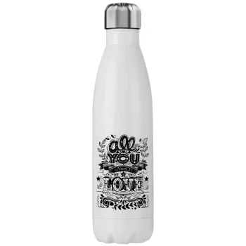 All you need is love, Stainless steel, double-walled, 750ml